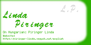 linda piringer business card